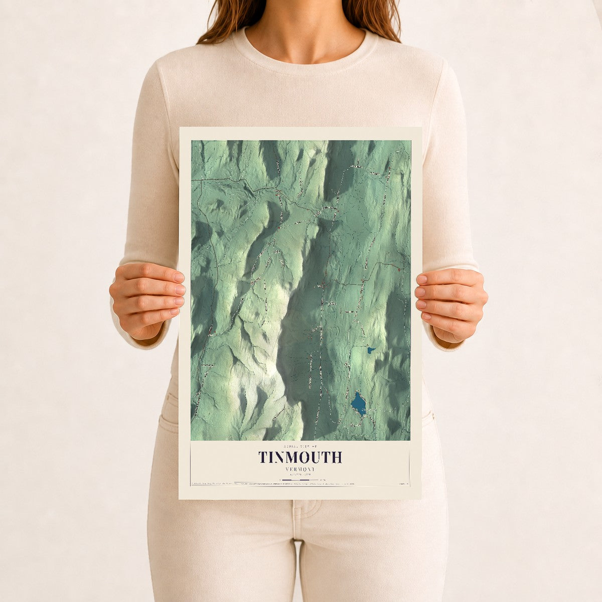 Tinmouth, Vermont map print - 12 x 18 archival matte print