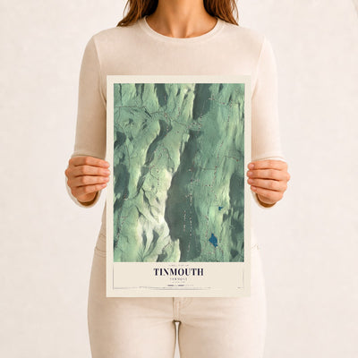 Tinmouth, Vermont map print - 12 x 18 archival matte print