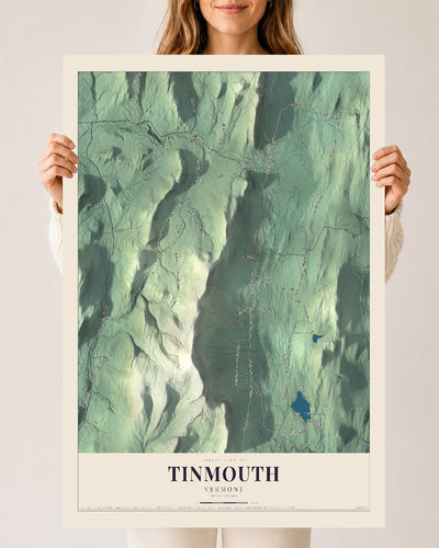 Tinmouth, Vermont map print - 24 x 36 archival matte print