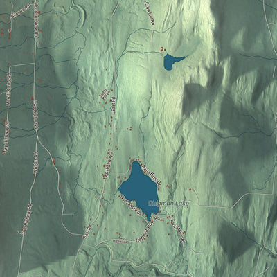 Terrain and local geography detail from the Tinmouth, Vermont map