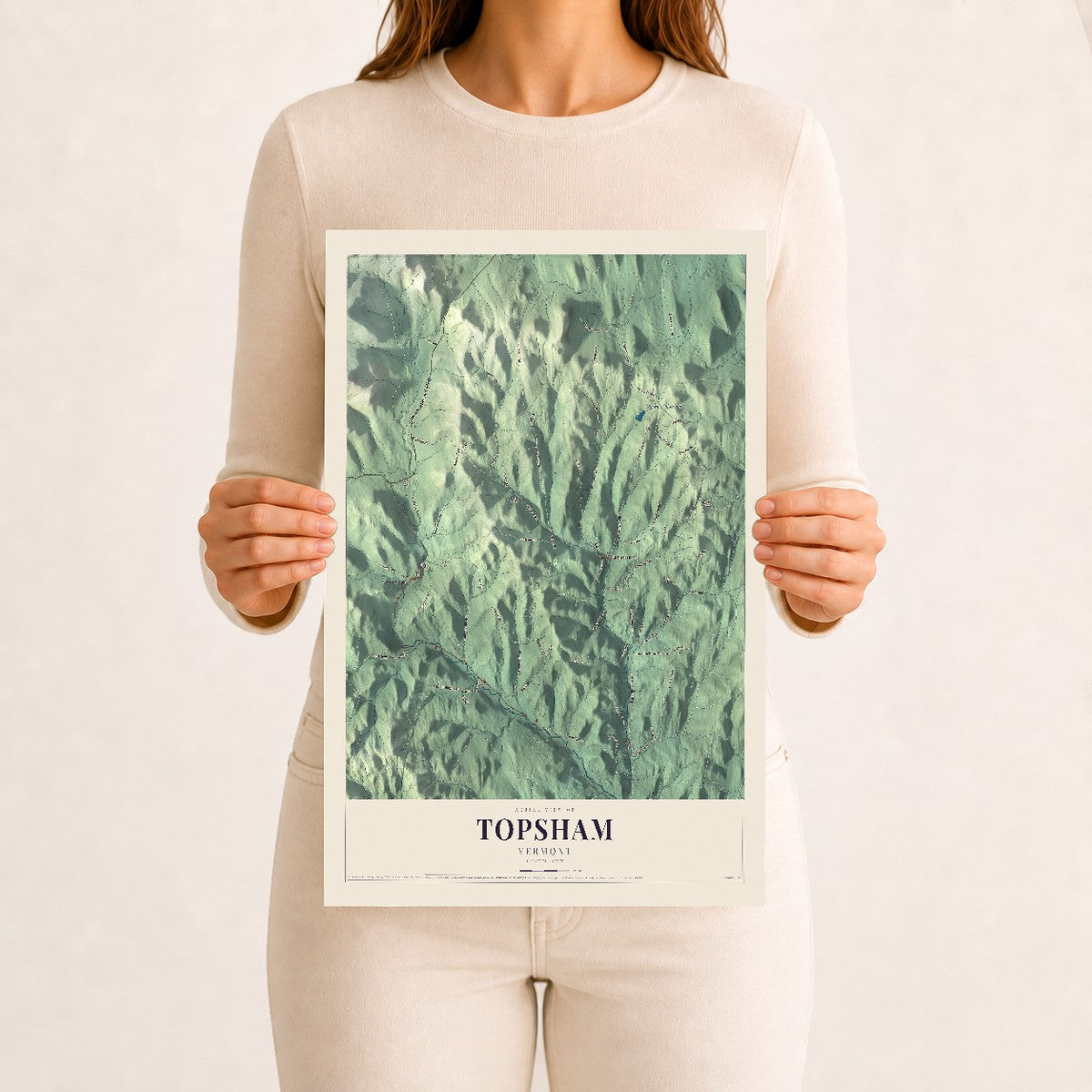 Topsham, Vermont map print - 12 x 18 archival matte print