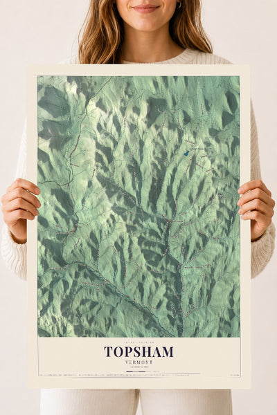 Topsham, Vermont map print - 18 x 24 archival matte print