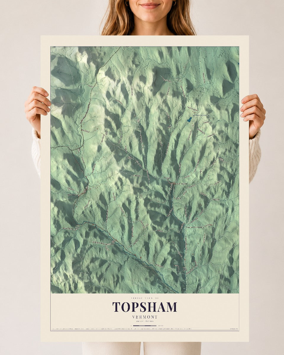 Topsham, Vermont map print - 24 x 36 archival matte print