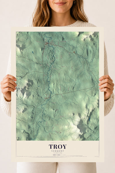 Troy, Vermont map print - 18 x 24 archival matte print