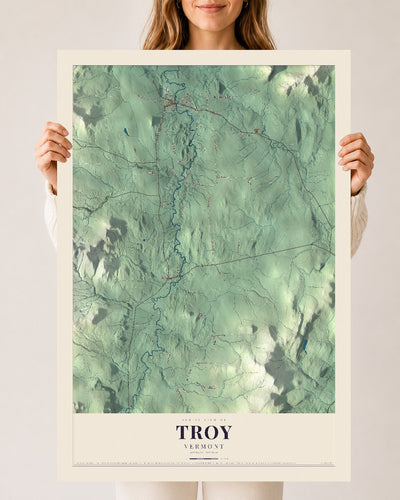 Troy, Vermont map print - 24 x 36 archival matte print