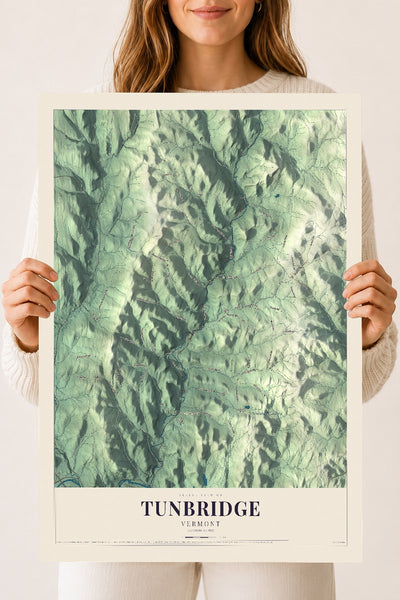 Tunbridge, Vermont map print - 18 x 24 archival matte print