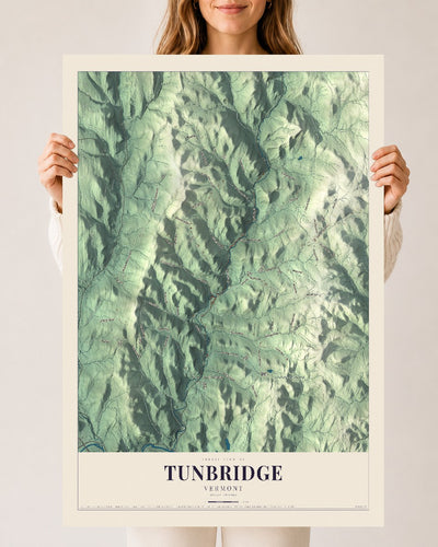 Tunbridge, Vermont map print - 24 x 36 archival matte print