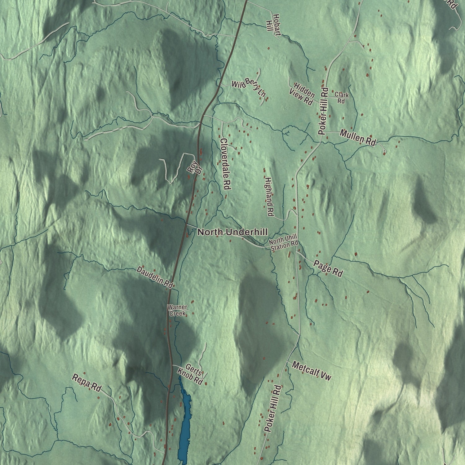 Street and neighborhood detail from the Underhill, Vermont map
