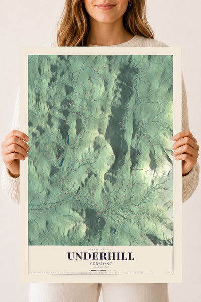 Underhill, Vermont map print - 18 x 24 archival matte print