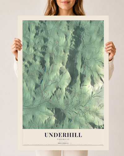 Underhill, Vermont map print - 24 x 36 archival matte print