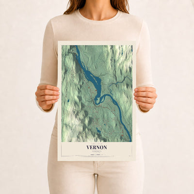 Vernon, Vermont map print - 12 x 18 archival matte print
