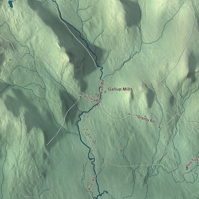 Street and neighborhood detail from the Victory, Vermont map