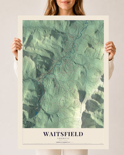 Waitsfield, Vermont map print - 24 x 36 archival matte print