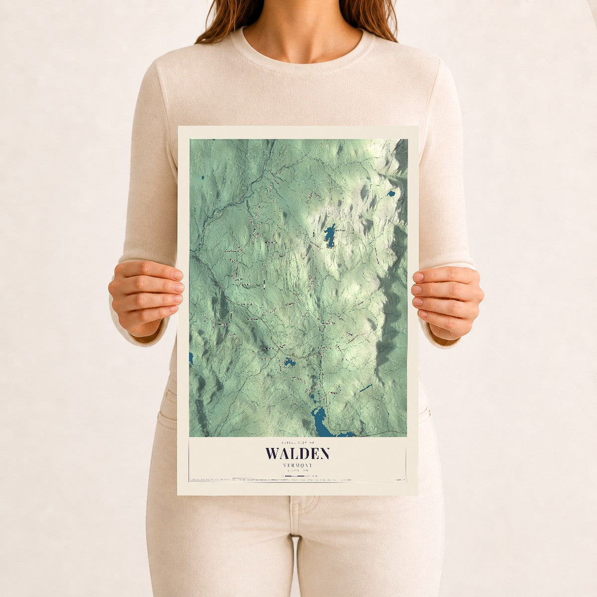 Walden, Vermont map print - 12 x 18 archival matte print
