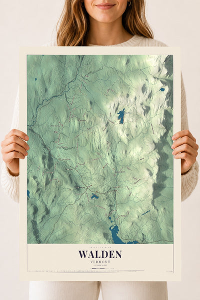 Walden, Vermont map print - 18 x 24 archival matte print