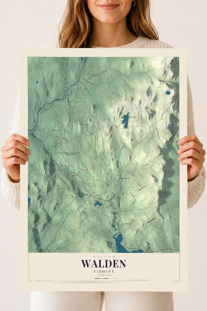 Walden, Vermont map print - 18 x 24 archival matte print