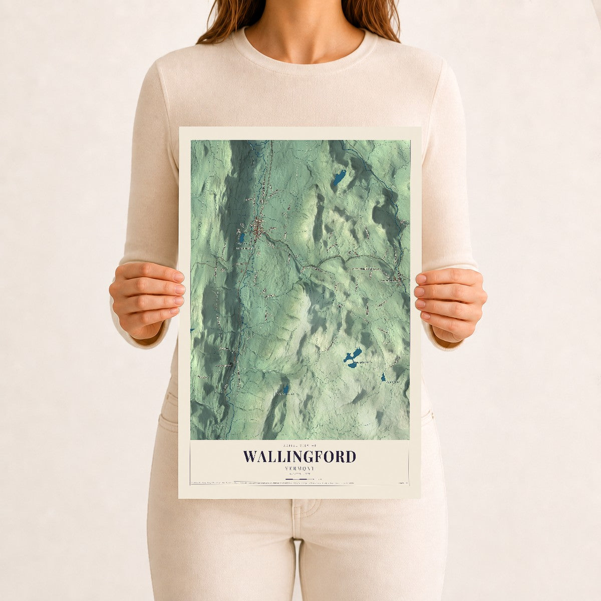 Wallingford, Vermont map print - 12 x 18 archival matte print