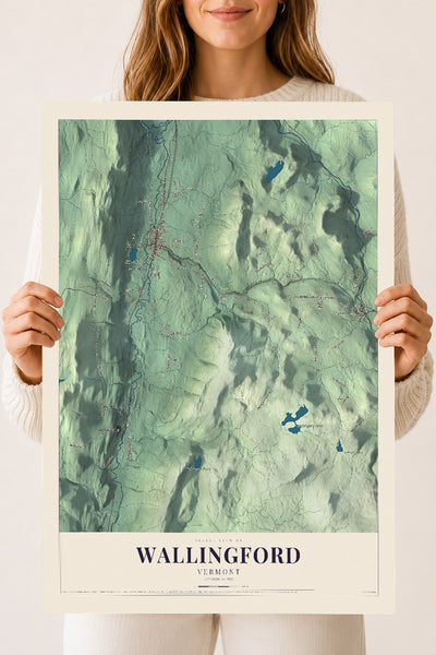 Wallingford, Vermont map print - 18 x 24 archival matte print