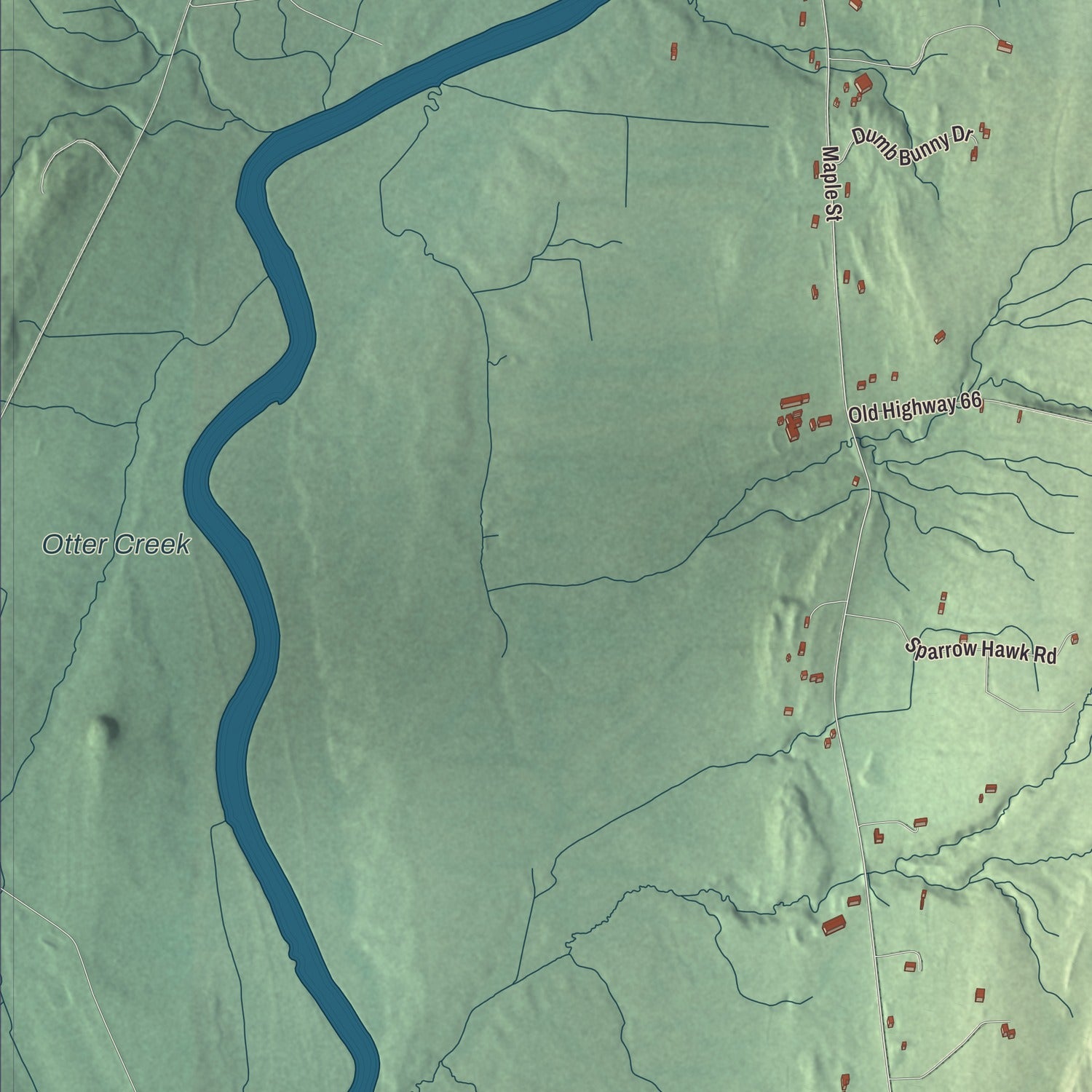 Street and neighborhood detail from the Waltham, Vermont map