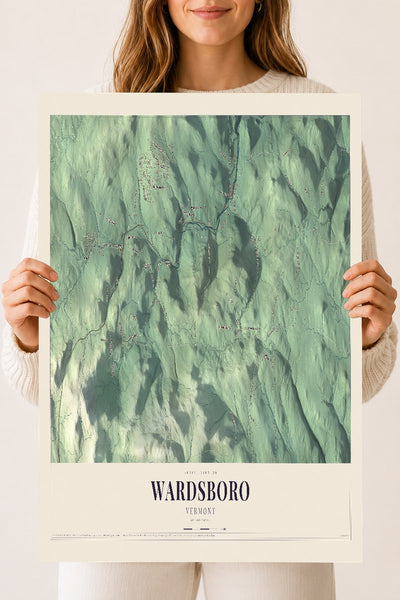 Wardsboro, Vermont map print - 18 x 24 archival matte print