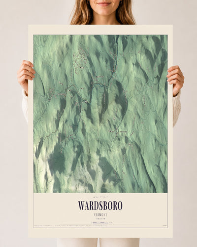 Wardsboro, Vermont map print - 24 x 36 archival matte print