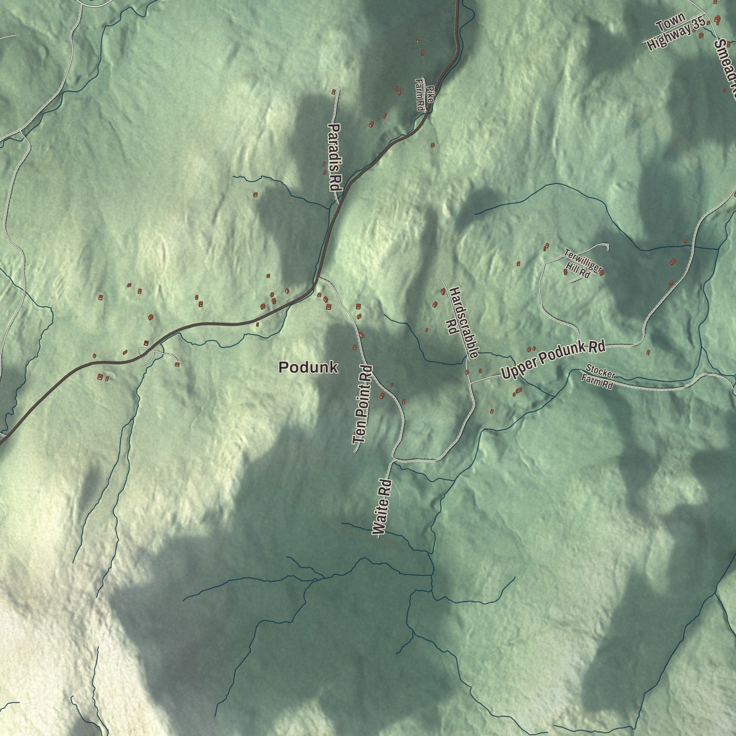 Terrain and local geography detail from the Wardsboro, Vermont map