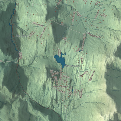 Terrain and local geography detail from the Warren, Vermont map