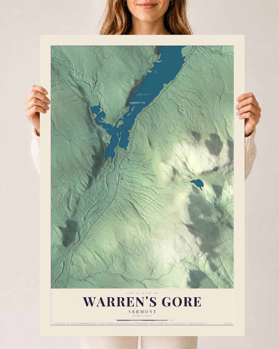 Warren's Gore, Vermont map print - 24 x 36 archival matte print