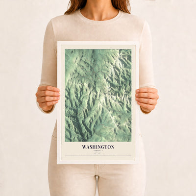 Washington, Vermont map print - 12 x 18 white Ayous wood frame