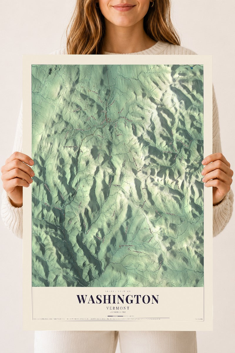 Washington, Vermont map print - 18 x 24 archival matte print