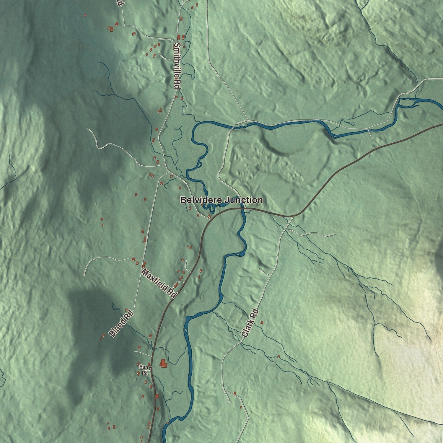 Street and neighborhood detail from the Waterville, Vermont map