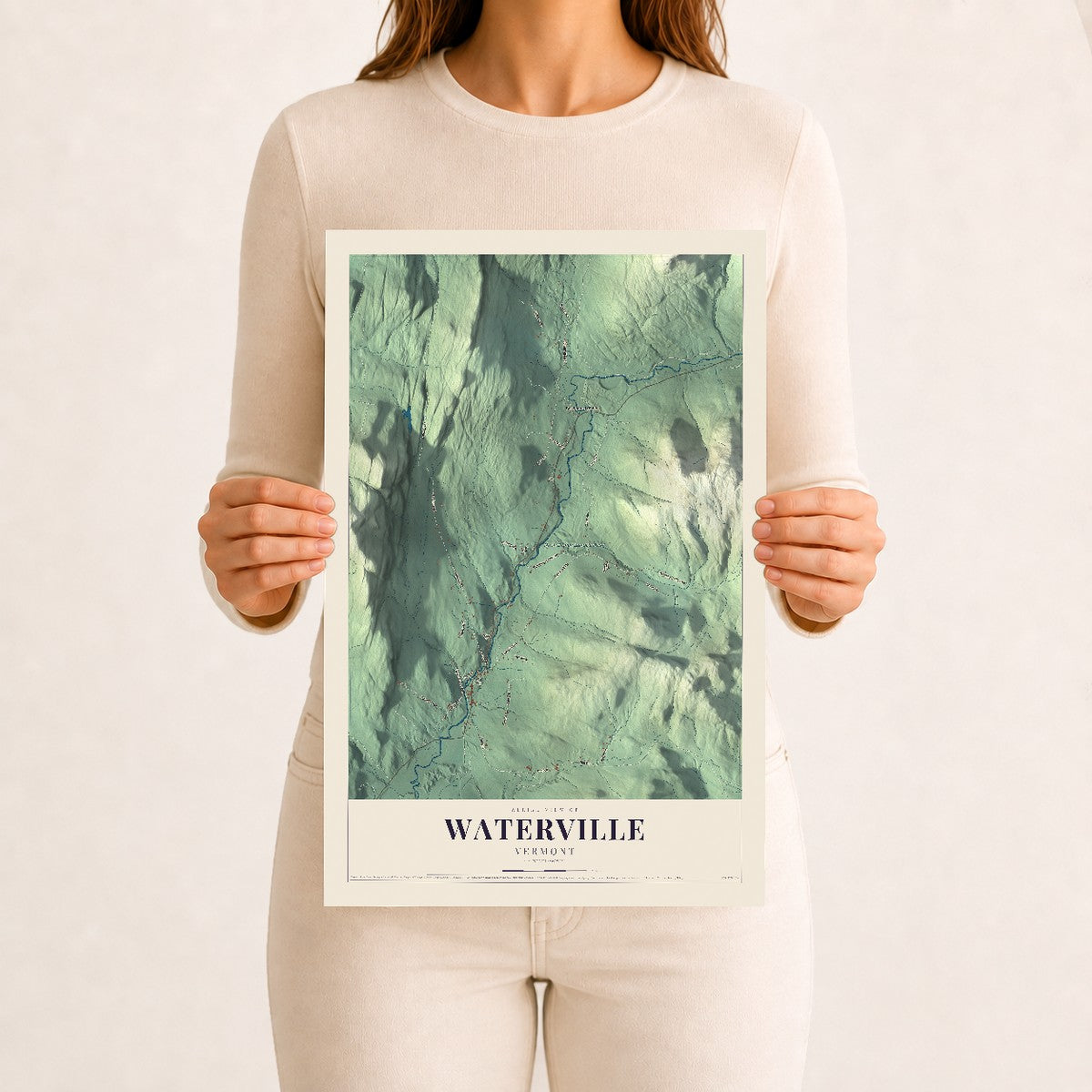 Waterville, Vermont map print - 12 x 18 archival matte print