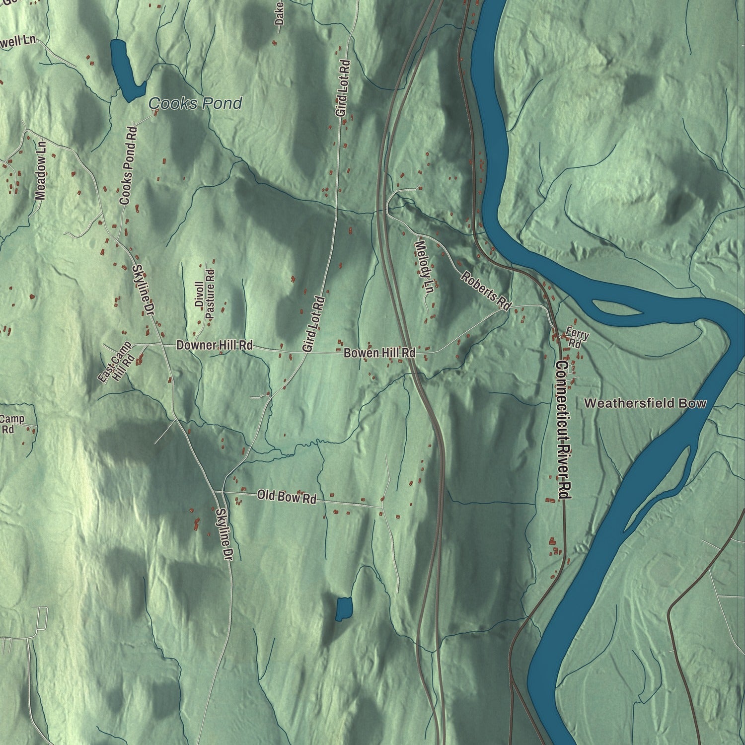 Street and neighborhood detail from the Weathersfield, Vermont map
