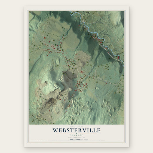 Websterville, Vermont map print, the full design