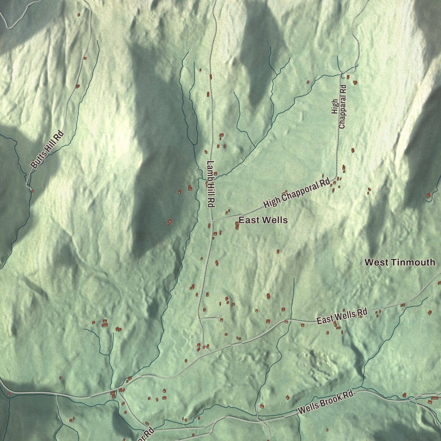 Street and neighborhood detail from the Wells, Vermont map