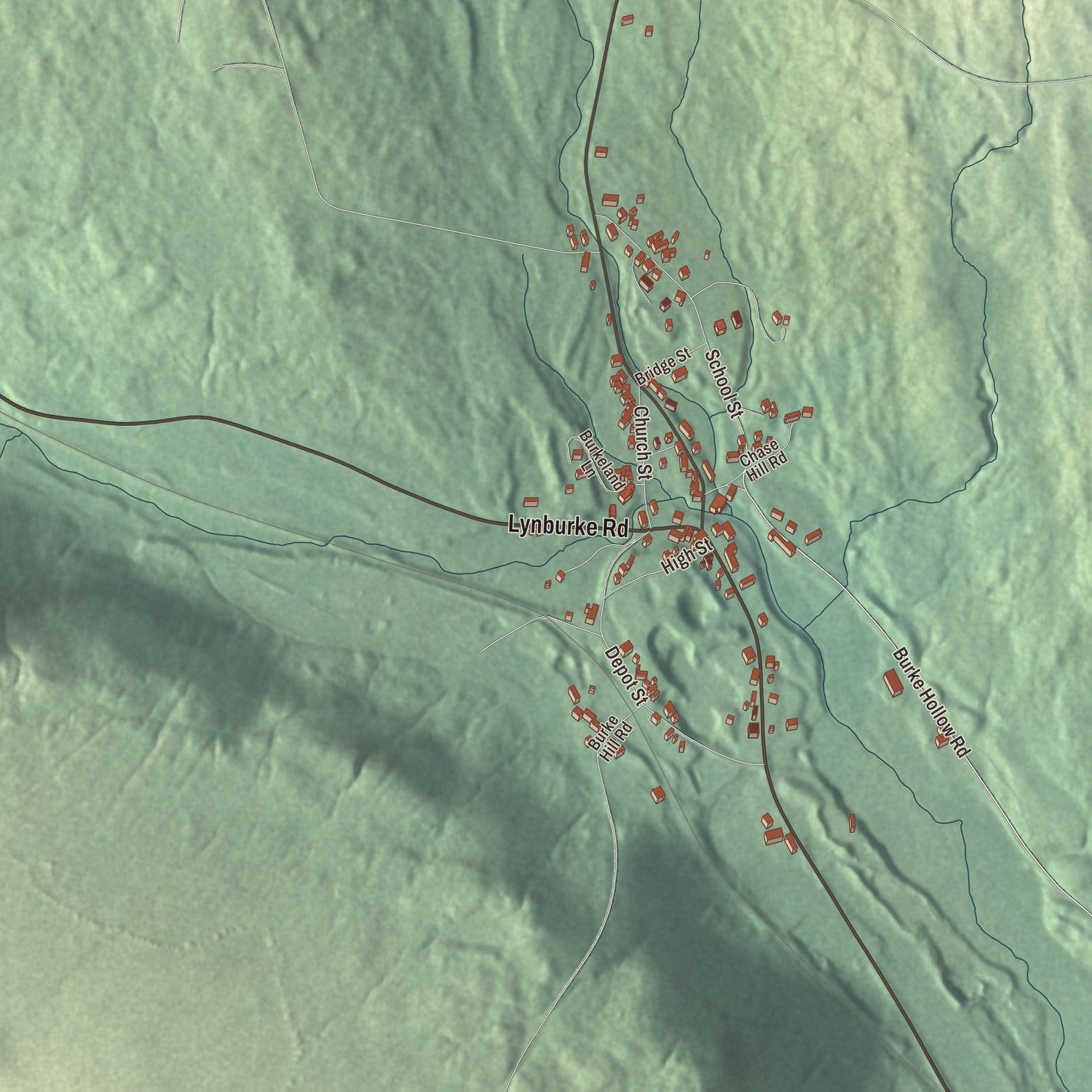Street and neighborhood detail from the West Burke, Vermont map