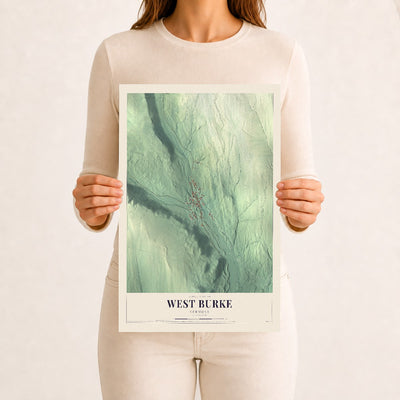 West Burke, Vermont map print - 12 x 18 archival matte print