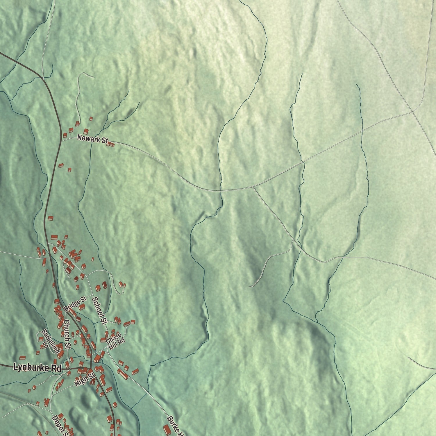 Terrain and local geography detail from the West Burke, Vermont map