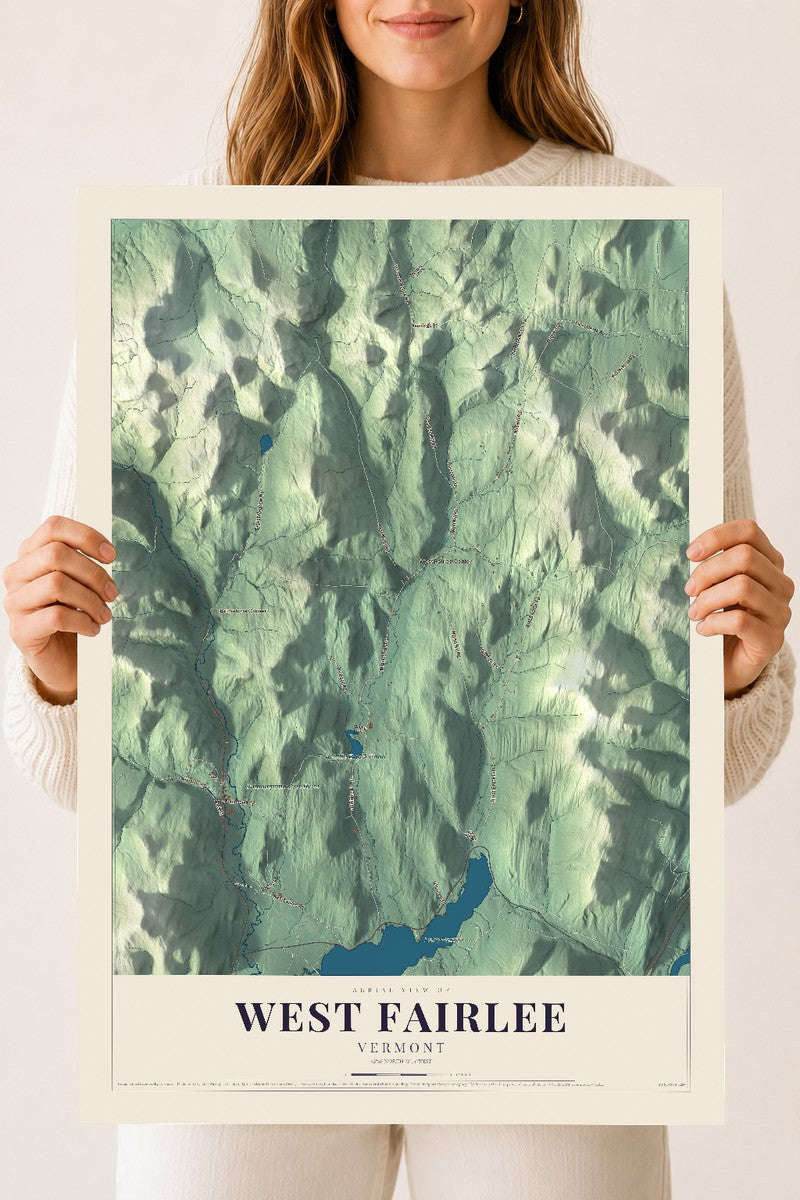 West Fairlee, Vermont map print - 18 x 24 archival matte print