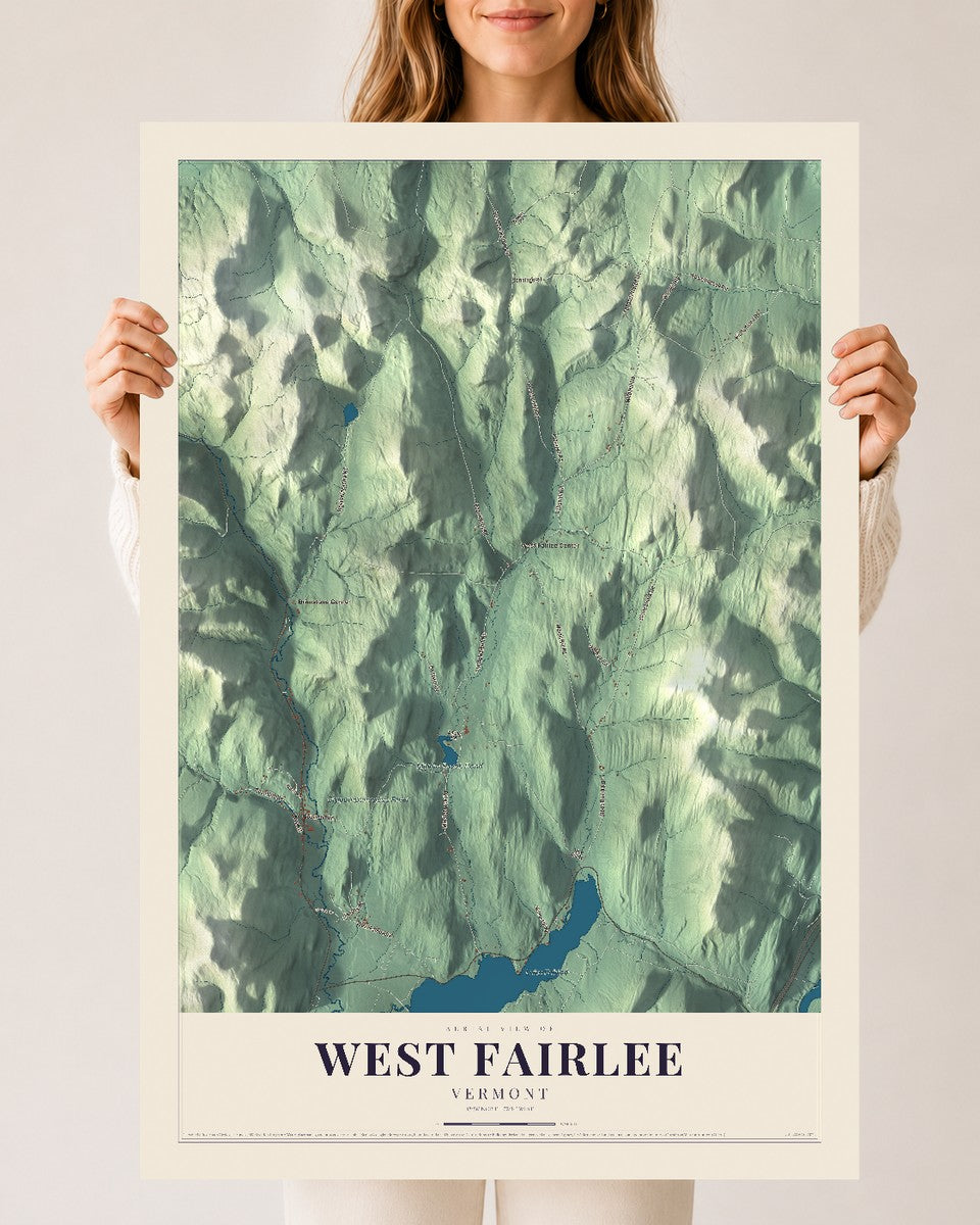 West Fairlee, Vermont map print - 24 x 36 archival matte print