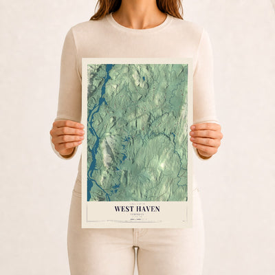 West Haven, Vermont map print - 12 x 18 archival matte print
