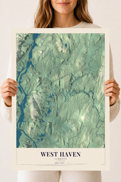 West Haven, Vermont map print - 18 x 24 archival matte print