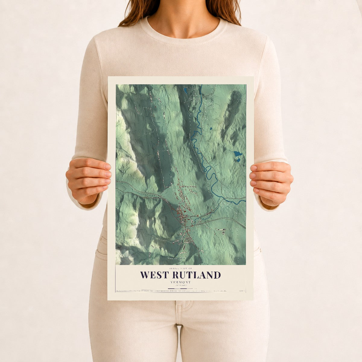 West Rutland, Vermont map print - 12 x 18 archival matte print