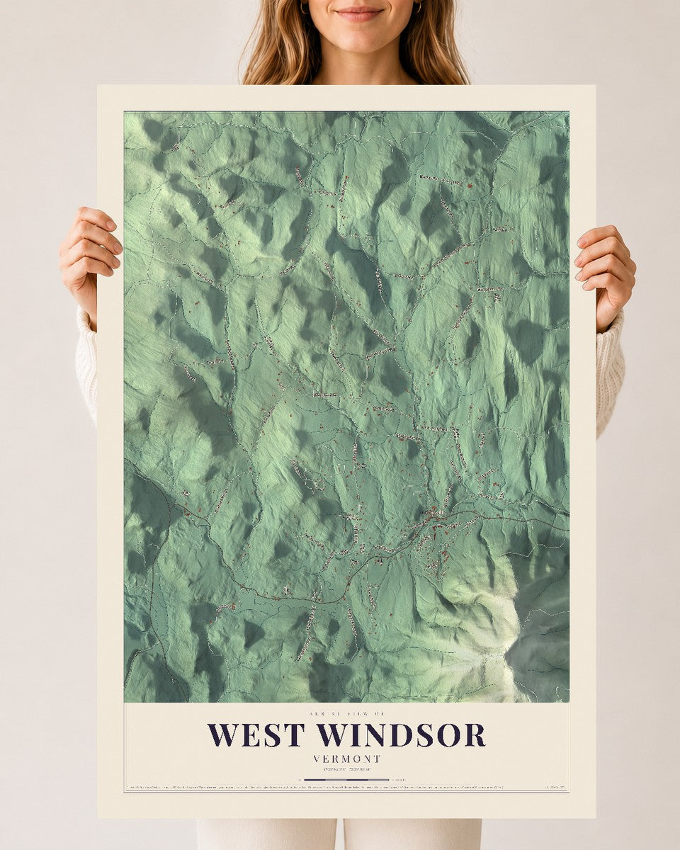West Windsor, Vermont map print - 24 x 36 archival matte print