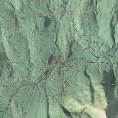 Terrain and local geography detail from the West Windsor, Vermont map