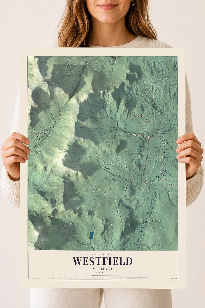 Westfield, Vermont map print - 18 x 24 archival matte print