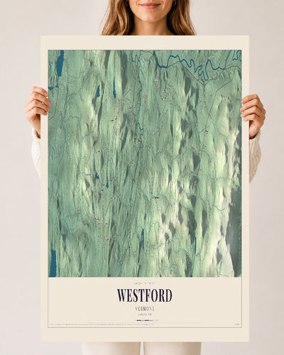 Westford, Vermont map print - 24 x 36 archival matte print