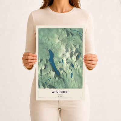 Westmore, Vermont map print - 12 x 18 archival matte print