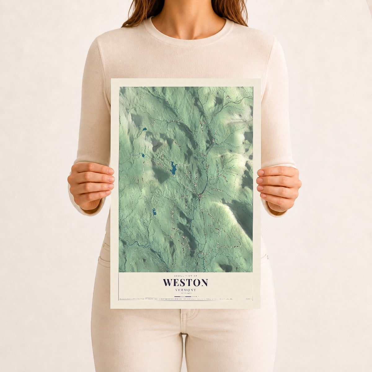 Weston, Vermont map print - 12 x 18 archival matte print