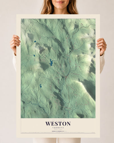 Weston, Vermont map print - 24 x 36 archival matte print